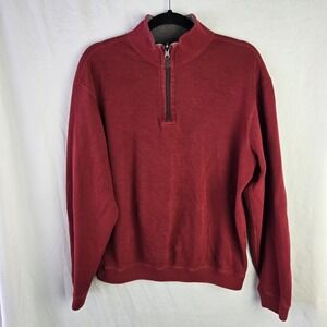 Daniel Cremieux Mens XL 1/4 Zip Reversible 100% Cotton Sweater‎ Preppy Quiet Lux